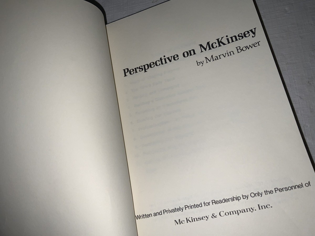 RARE VINTAGE - Perspective on Mckinsey by Marvin Bower | eBay