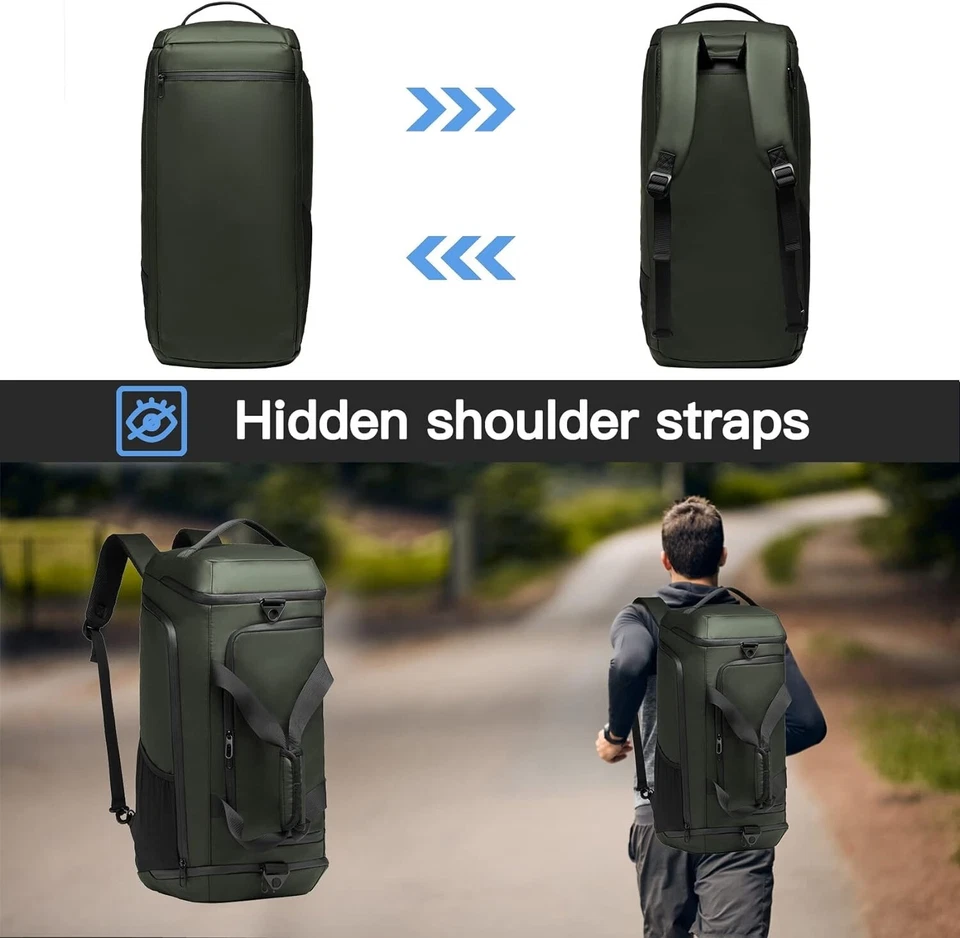 Bag Sports Bag Backpack with Shoe Compartment Training Waterproof Gym Green B191 - Image 3 of 4