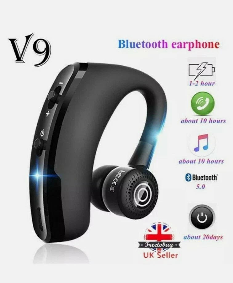 Wireless Earphones Bluetooth Headset Handsfree Headphones for Samsung Phone UK