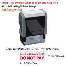 Invoice Balance Is $0. Do Not Pay - Trodat 4912 Self Inking Rubber Stamp