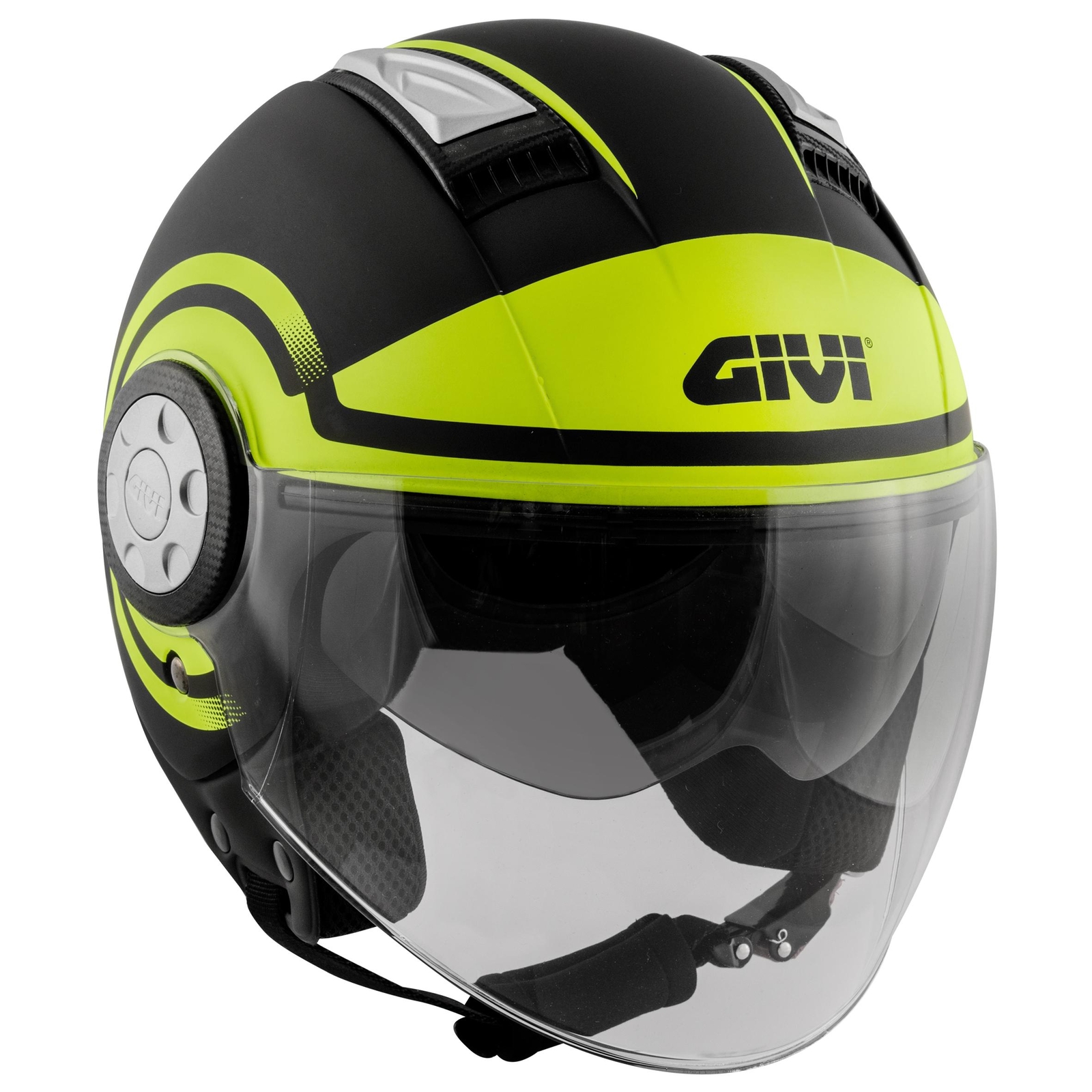 Casco GIVI Helmet 11.1 Air Jet Round Givo Nero Giallo Taglia Size M