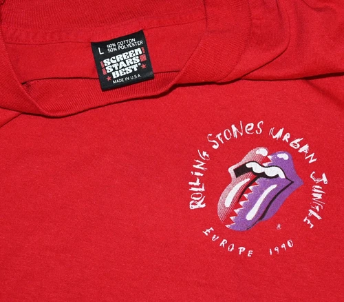 THE ROLLING STONES rock concert Europe Tour tee s 1990s vintage concert t-shirt, vintage, single stitch, B+ condition
