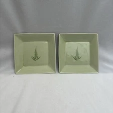 Square Green Leaf Plates Trinket Dish Leaf Brand Fern Pattern Appetizer Plate