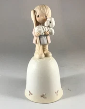 Precious Moments "We Have Seen His Star" Boy Holding Lamb Dinner Bell E-5620 