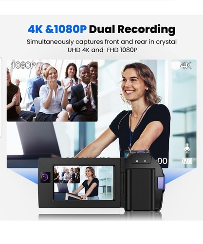 4K Video Camera Camcorder Dual Lens 56MP WiFi IR Night Vision Vlogging Camera - 第 2/7 張圖片