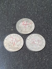 1948 1950 East Africa 1 Shilling Coins, x3 nice coins Collectable