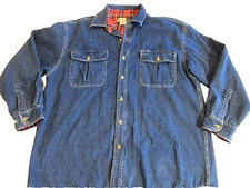 WearGuard Men's Blue Denim Jean Jacket Flannel Lined Coat XL