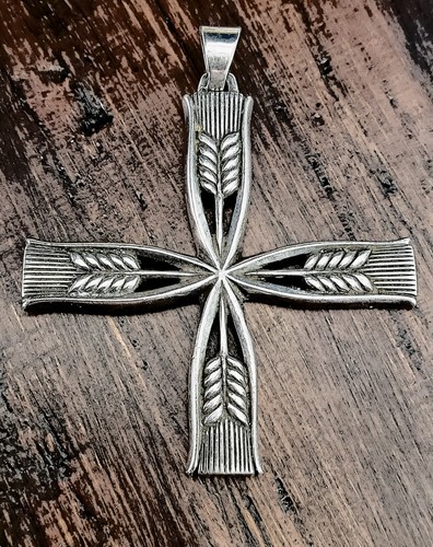 Retired James Avery Large Wheat Sheaf Harvest Cross Pendant GORGEOUS!