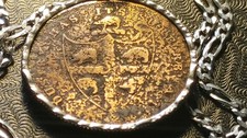 1791 English Birmingham Conder Token Pendant Industry & Reward W COA & 925 Chain