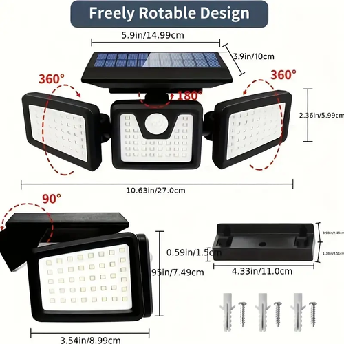 2 Pack LED Motion Sensor Solar Lights ,Outdoor IP65 Waterproof Security Lamp - Picture 7 of 8