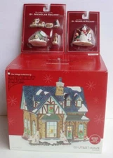 NEW St Nicholas Square Elm Street House Village lighted Building + Extras