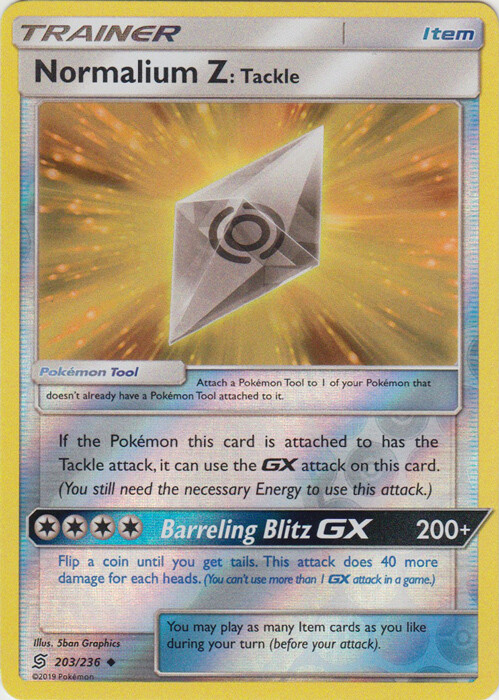 LP Pokemon Normalium Z Tackle - 203/236 - Uncommon - Reverse Holo Lightly Played