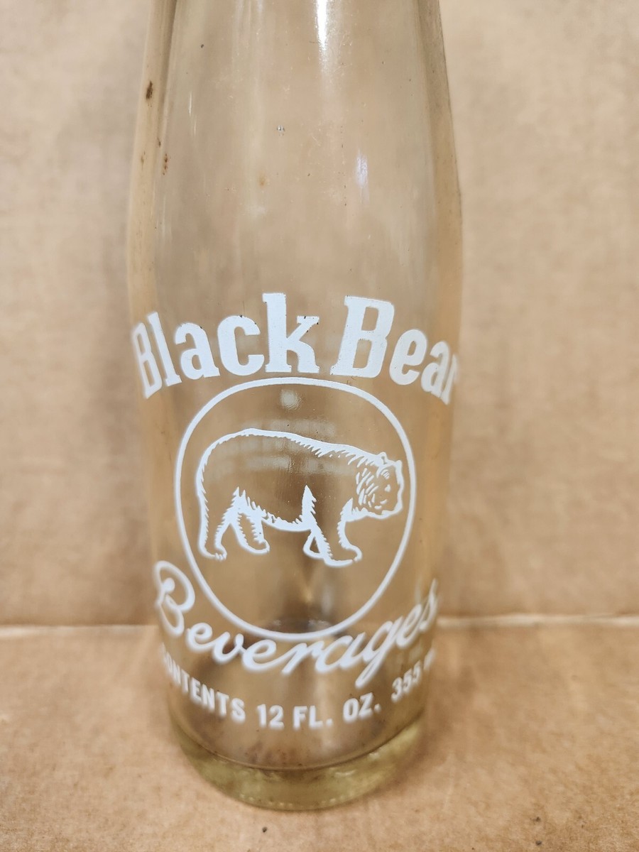 Vintage Black Bear Beverages 12 Oz Soda Bottle St Francis Wi