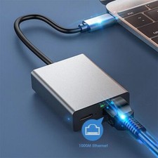 Plug Play USB To Ethernet Network Adapter 1000Mbps Type-C To RJ45 Internet Cable