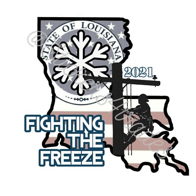 2021 Louisiana Lineman Winter Ice Storm Vinyl Hard Hat Sticker