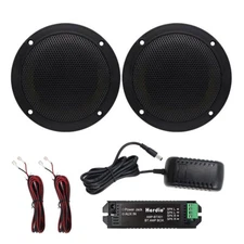 Herdio 4" Marine Boat Wireless Bluetooth Ceiling speakers Amplifier Kit Bathroom