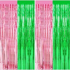 Pink and Green Party Decorations Wicke Birthday Party Decorations Tinsel Foil...