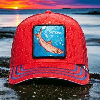 Goorin Bros Animal Trucker Hat Savage Gotcha Red Fish Ocean