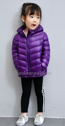 Kids Winter Duck Down Coat Boys Girls Jacket Casual Hooded Tops Outerwear Light - Picture 33 of 68