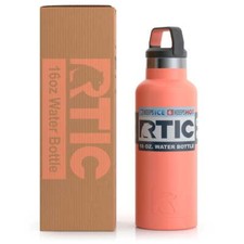 RTIC 16 oz Vacuum Insulated Water Bottle, Double Wall Insulation, Coral