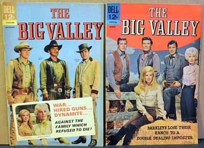 LOT of 2 THE BIG VALLEY #2 & #3 Dell Comics 1966-1967 FINE to VF