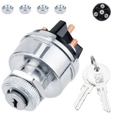 Ignition Switch with Key, Universal Ignition Key Switch, 12V 4 Position