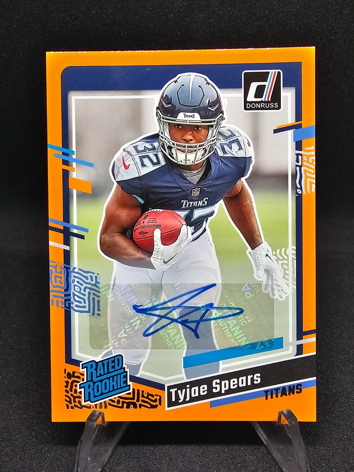 2023 Donruss Tyjae Spears Rated Rookie Auto Orange #396 Titans