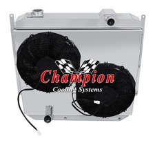 Rn 3 Row Radiatorshroud2 Spal 12 M.p.curve Pull Fans For 1957 Oldsmobile 88