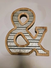 Big Industrial Decor Letters Galvanized Metal and Wood Hobby Lobby 12”x14” - &