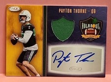 2025 Sage Artistry Football “ Hula Bowl Patch Auto” Payton Thorne