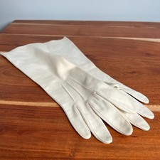 VTG White Cotton Opera Gloves by The May Company LA - 13 in L Made in Italy