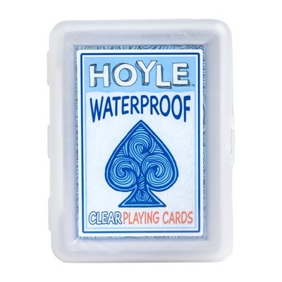 Hoyle Waterproof Playing Cards, Clear Standard (2.5 x 3.5 inches), Clear,blue