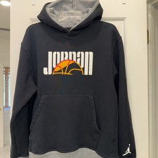 Nike Air Jordan Sport DNA HBR Fleece Hoodie Men's Sweatshirt Black Gray Medium