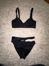 VICTORIA SECRET BLACK STRAPPY BIKINI L TOP M BOTTOM