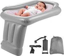 Inflatable Toddler Airplane Bed   Portable Travel Bed with Safety Bumpers New