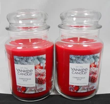 Yankee Candle CHRISTMAS EVE CANDLE Large Jar 22 oz - New & Improved (LOT of 2)