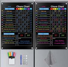 Acrylic Magnetic Chore Chart Kids Daily Weekly Reward To Do List Fridge Board 2