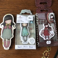 Santoro Gorjuss Girls Mini Rubber Stamps Lot of 3 The Getaway  Let Down Waiting