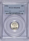 1923 MERCURY DIME PCGS MS65 FB GEM BU NICE COIN