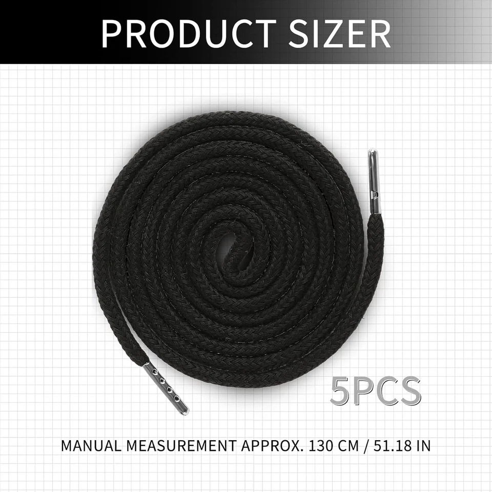 8 Piezas Cordones de Cordón de Repuesto para Pantalones de Sudadera Pantalones Cortos Chaquetas Abrigos... Foto 3 de 4