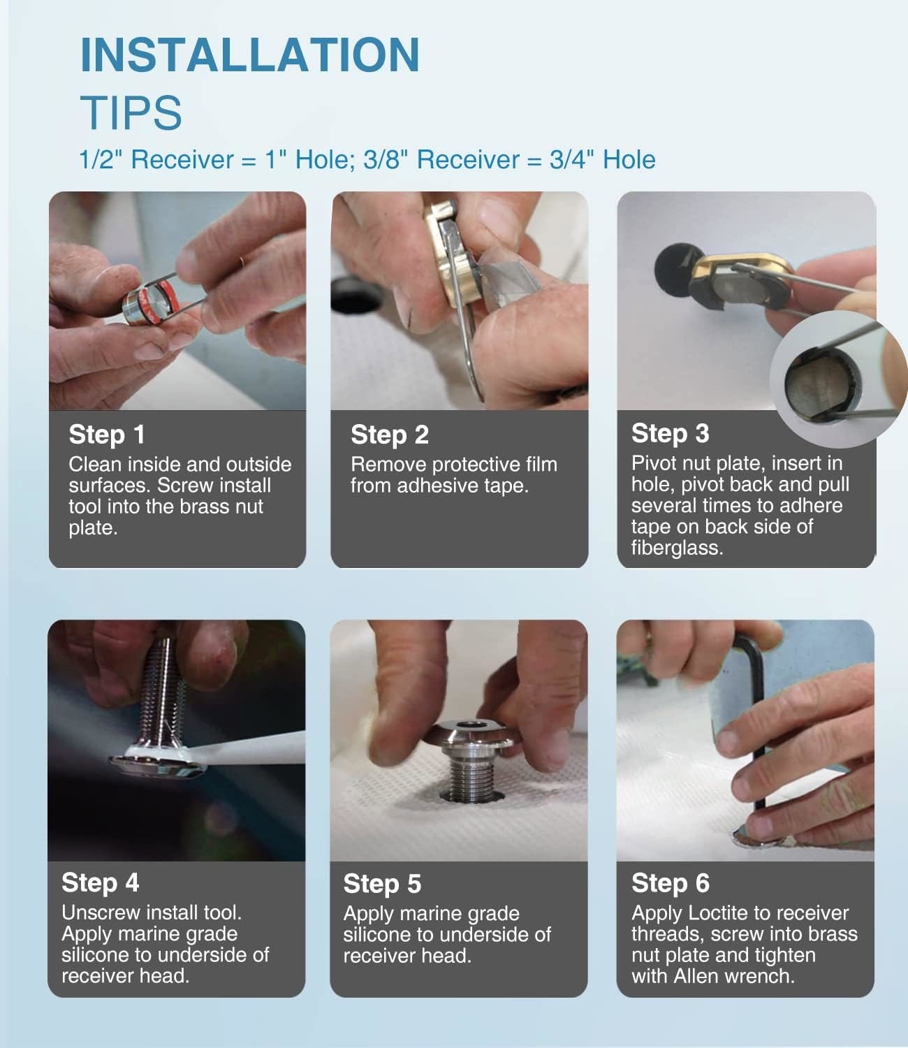 1/2'' Marine Quick Release Boat Fender Holder & Receiver Kit, Stainless Steel