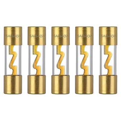 40A AGU Fuse 40 Amp Gold Plated Glass Inline Automobile Audo Fuses Style: 40A