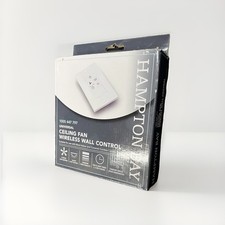 Hampton Bay 3-Speed Ceiling Fan Wireless Wall Control Damp Rated New, Open Box