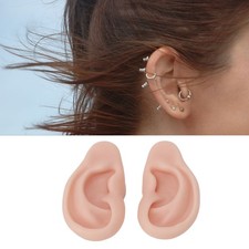 Pair Soft Silicone Ear Model For Ear Piercing Practice And Display NEW
