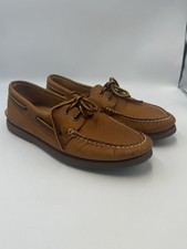 Sperry Gold Cup Men's 9 M Tan Leather Boat Shoes 2 Eye Deck Loafers Moc Toe