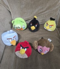 Angry Birds Lot 6 Grandpa Green Pig Space Ice Cube Blue Bird Star Wars Red Plush