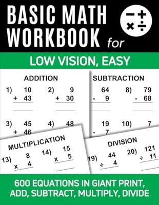 Basic Math Workbook for Low Vision, Eas..., Gansen, Pat