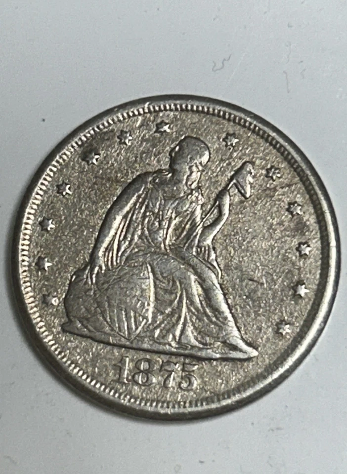 *1875 CC Scarce Circulated VF CARSON CITY TWENTY CENT PIECE!!! FROM COLLECTION!! - Image 2 of 4