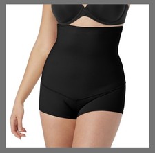 Maidenform Shape Wear XL Extra Large Black High Waisted Boyshorts NWT