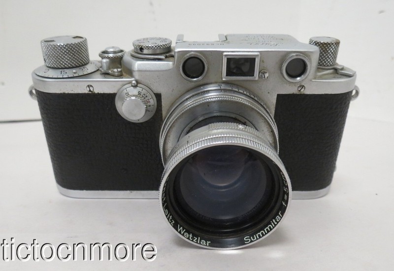 VINTAGE LEICA ERNST LEITZ WETZLAR CAMERA No. 592099 w/ SUMMITAR LENS f= 5cm 1:2